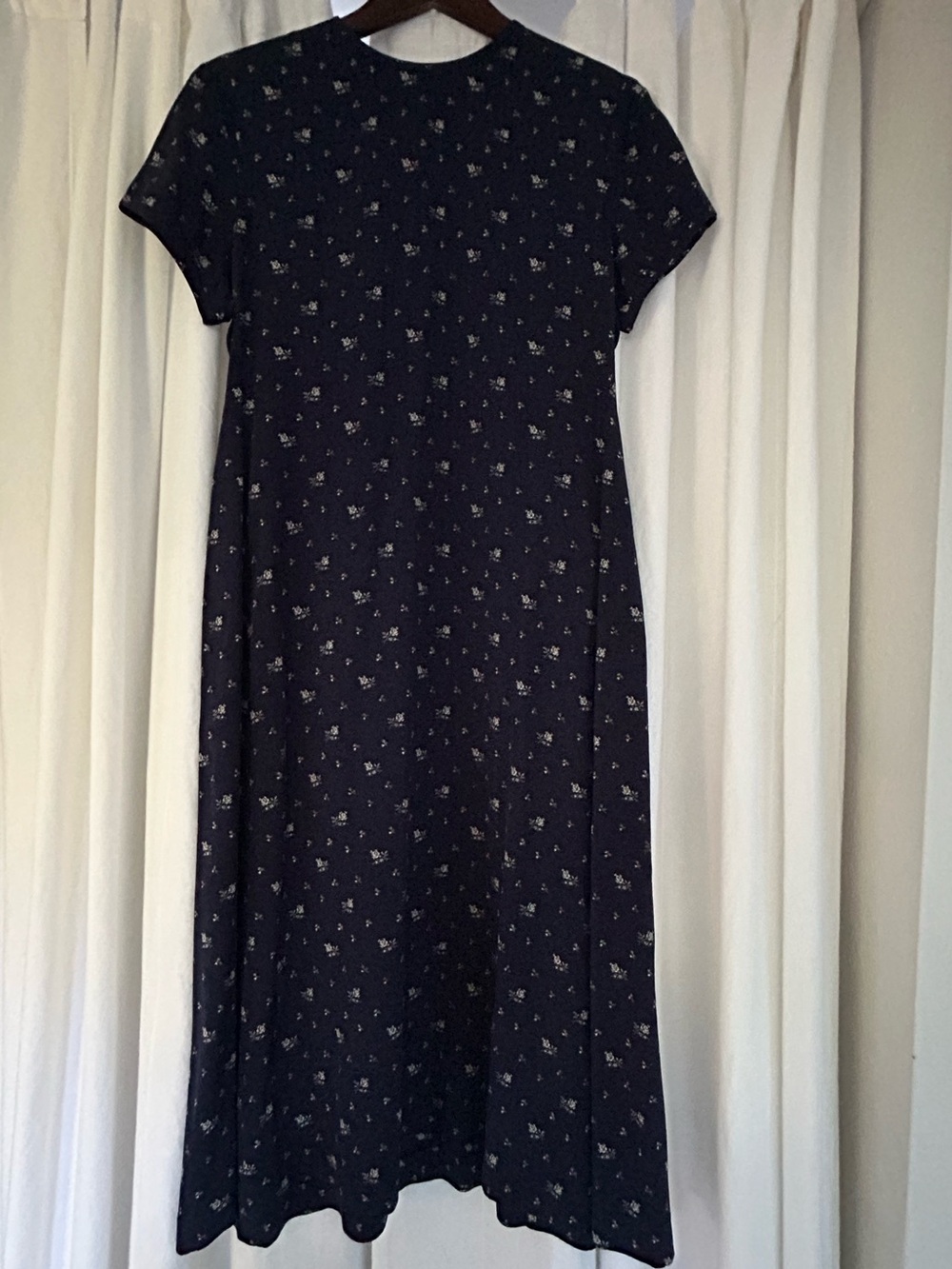 Vintage Ralph Lauren Silk Navy Floral Dress